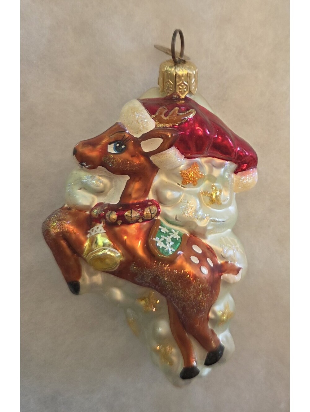 Christopher Radko 2000 Dash-Her Reindeer 4.5" Glass Handpainted Ornament